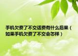 手機欠費了不交話費有什么后果（如果手機欠費了不交會怎樣）