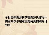 今日更新跑步初學(xué)者跑多長時間一周跑幾次小編這里有完美的訓(xùn)練計劃表