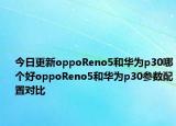 今日更新oppoReno5和華為p30哪個好oppoReno5和華為p30參數(shù)配置對比