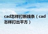 cad怎樣打斷線條（cad怎樣打出平方）