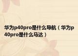 華為p40pro是什么導航（華為p40pro是什么馬達）