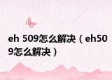 eh 509怎么解決（eh509怎么解決）