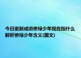 今日更新成語慘綠少年現(xiàn)在指什么解析慘綠少年含義(圖文)