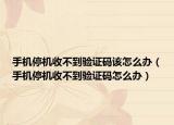 手機(jī)停機(jī)收不到驗(yàn)證碼該怎么辦（手機(jī)停機(jī)收不到驗(yàn)證碼怎么辦）