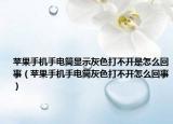 蘋果手機(jī)手電筒顯示灰色打不開是怎么回事（蘋果手機(jī)手電筒灰色打不開怎么回事）