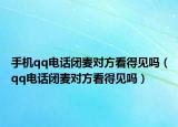 手機(jī)qq電話閉麥對方看得見嗎（qq電話閉麥對方看得見嗎）