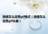 微信怎么設(shè)置gif格式（微信怎么設(shè)置gif頭像）