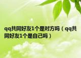 qq共同好友1個(gè)是對方嗎（qq共同好友1個(gè)是自己嗎）