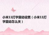 小米11打字震動設(shè)置（小米11打字震動怎么關(guān)）