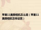 蘋果11美顏相機(jī)怎么調(diào)（蘋果11美顏相機(jī)怎樣設(shè)置）