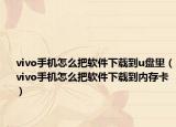 vivo手機(jī)怎么把軟件下載到u盤(pán)里（vivo手機(jī)怎么把軟件下載到內(nèi)存卡）