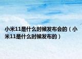 小米11是什么時候發(fā)布會的（小米11是什么時候發(fā)布的）