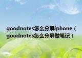 goodnotes怎么分屏iphone（goodnotes怎么分屏做筆記）