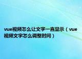 vue視頻怎么讓文字一直顯示（vue視頻文字怎么調(diào)整時(shí)間）