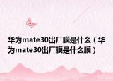 華為mate30出廠膜是什么（華為mate30出廠膜是什么膜）