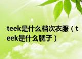 teek是什么檔次衣服（teek是什么牌子）