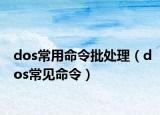 dos常用命令批處理（dos常見(jiàn)命令）