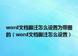 word文檔腳注怎么設置為帶圈的（word文檔腳注怎么設置）