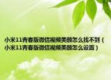 小米11青春版微信視頻美顏怎么找不到（小米11青春版微信視頻美顏怎么設(shè)置）