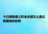 今日更新查公積金余額怎么查過程是啥樣的呢