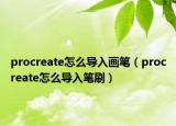 procreate怎么導(dǎo)入畫(huà)筆（procreate怎么導(dǎo)入筆刷）