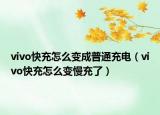 vivo快充怎么變成普通充電（vivo快充怎么變慢充了）