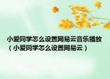 小愛同學(xué)怎么設(shè)置網(wǎng)易云音樂播放（小愛同學(xué)怎么設(shè)置網(wǎng)易云）