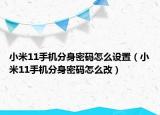 小米11手機(jī)分身密碼怎么設(shè)置（小米11手機(jī)分身密碼怎么改）