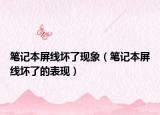 筆記本屏線壞了現(xiàn)象（筆記本屏線壞了的表現(xiàn)）
