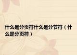 什么是分頁符什么是分節(jié)符（什么是分頁符）