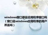 windows窗口都是應(yīng)用程序窗口嗎（窗口是windows應(yīng)用程序的用戶界面嗎）