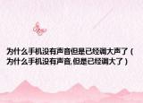 為什么手機(jī)沒有聲音但是已經(jīng)調(diào)大聲了（為什么手機(jī)沒有聲音,但是已經(jīng)調(diào)大了）