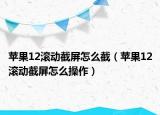 蘋果12滾動截屏怎么截（蘋果12滾動截屏怎么操作）