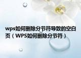 wps如何刪除分節(jié)符導(dǎo)致的空白頁（WPS如何刪除分節(jié)符）