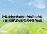 計算機中存儲單元中存儲的內(nèi)容是（在計算機的儲存單元中儲存的是）