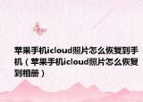 蘋果手機(jī)icloud照片怎么恢復(fù)到手機(jī)（蘋果手機(jī)icloud照片怎么恢復(fù)到相冊）