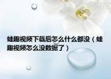 蛙趣視頻下載后怎么什么都沒（蛙趣視頻怎么沒數(shù)據(jù)了）