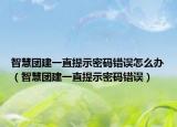 智慧團建一直提示密碼錯誤怎么辦（智慧團建一直提示密碼錯誤）