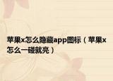 蘋果x怎么隱藏app圖標(biāo)（蘋果x怎么一碰就亮）