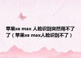 蘋果xs max 人臉識別突然用不了了（蘋果xs max人臉識別不了）