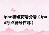 ipad標(biāo)點符號分號（ipad標(biāo)點符號在哪）