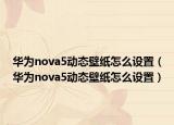 華為nova5動態(tài)壁紙怎么設(shè)置（華為nova5動態(tài)壁紙怎么設(shè)置）