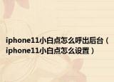 iphone11小白點(diǎn)怎么呼出后臺(tái)（iphone11小白點(diǎn)怎么設(shè)置）