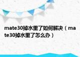 mate30掉水里了如何解決（mate30掉水里了怎么辦）