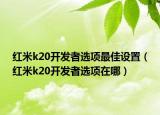 紅米k20開發(fā)者選項最佳設(shè)置（紅米k20開發(fā)者選項在哪）