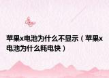蘋果x電池為什么不顯示（蘋果x電池為什么耗電快）