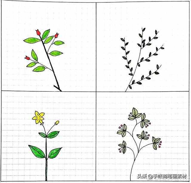 小樹簡筆畫，簡單易學(xué)