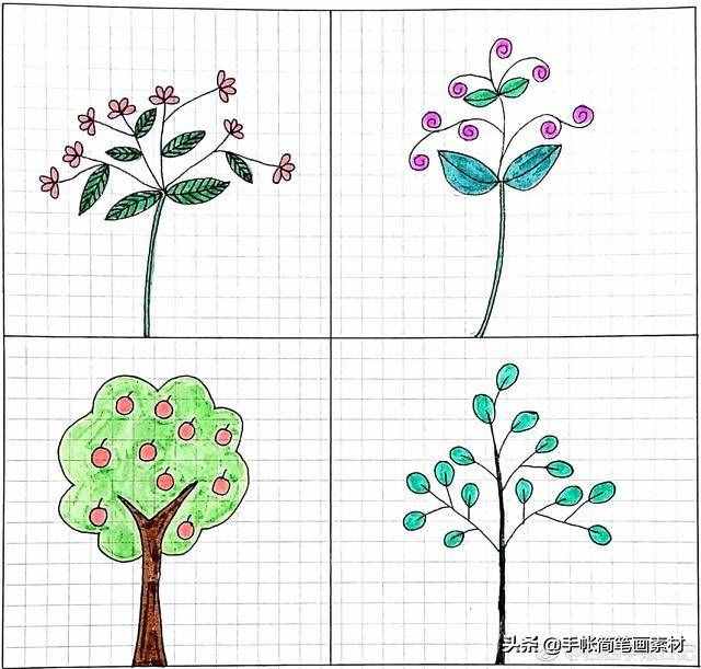 小樹簡筆畫，簡單易學(xué)