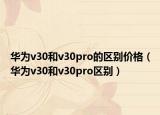 華為v30和v30pro的區(qū)別價格（華為v30和v30pro區(qū)別）