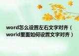 word怎么設(shè)置左右文字對齊（world里面如何設(shè)置文字對齊）